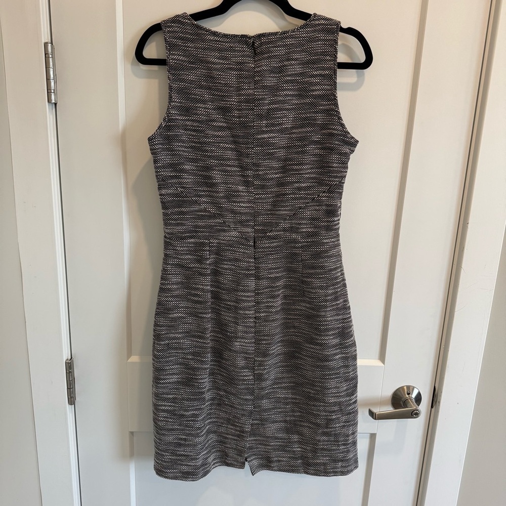 Banana Republic Woven Sleeveless Tweed Sheath Dress Gray - Picture 7 of 11